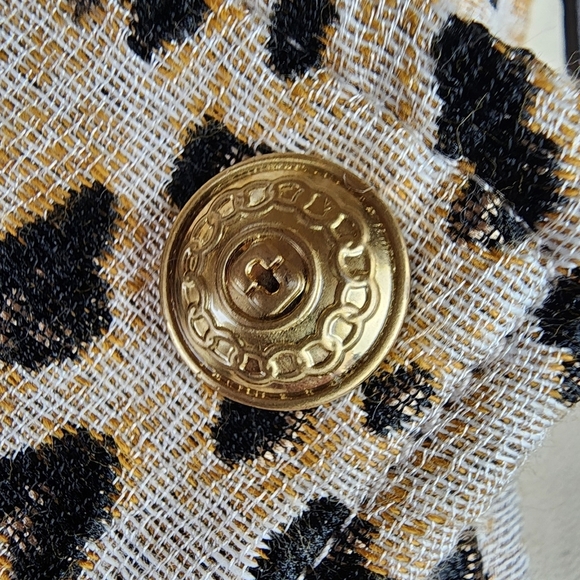 Diane Von Furstenberg DVF Theodora Leo Jacquard Leather Moto Jacket Cream Size 4 - Picture 6 of 16